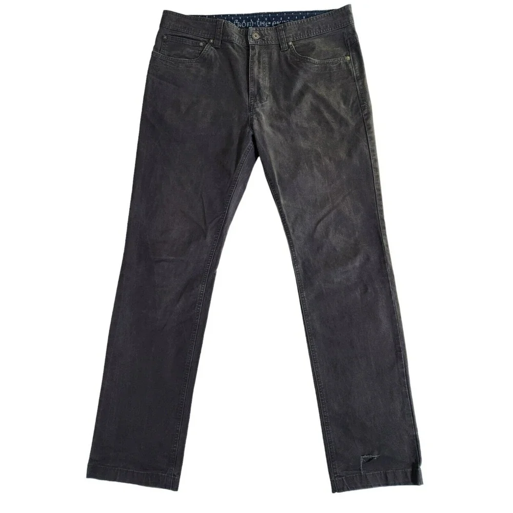 Prana Slim Fit Jeans Men's 34x32* (Fits 35x31) Gray Stretch Denim Organic Cotton